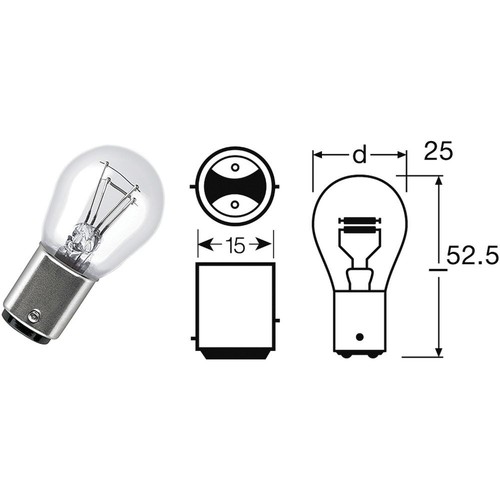 Osram bay15d bulb - osram, 12-21/5
